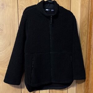 Lands' End Black Fleece Teddy Coat